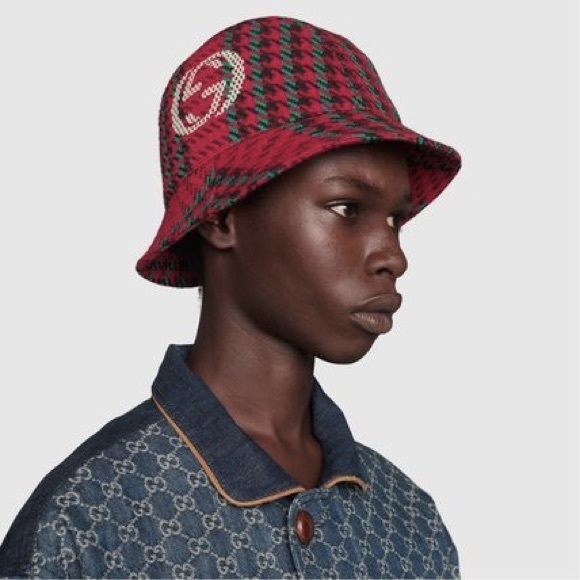 BNWT Authentic Gucci Hounds Tooth Wool Bucket Hat - Picture 14 of 14